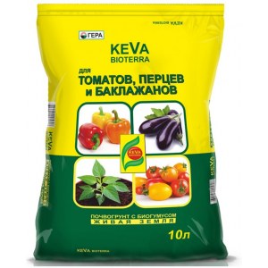 Почвогрунт Keva Bioterra для томатов, перцев, баклажанов (10 л)